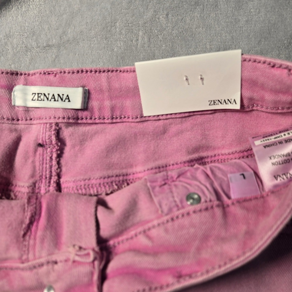 Zenana Mauve Denim Shorts‎ Womens Large High Rise Frayed Hem DMP-1843Y NWT - Picture 4 of 6